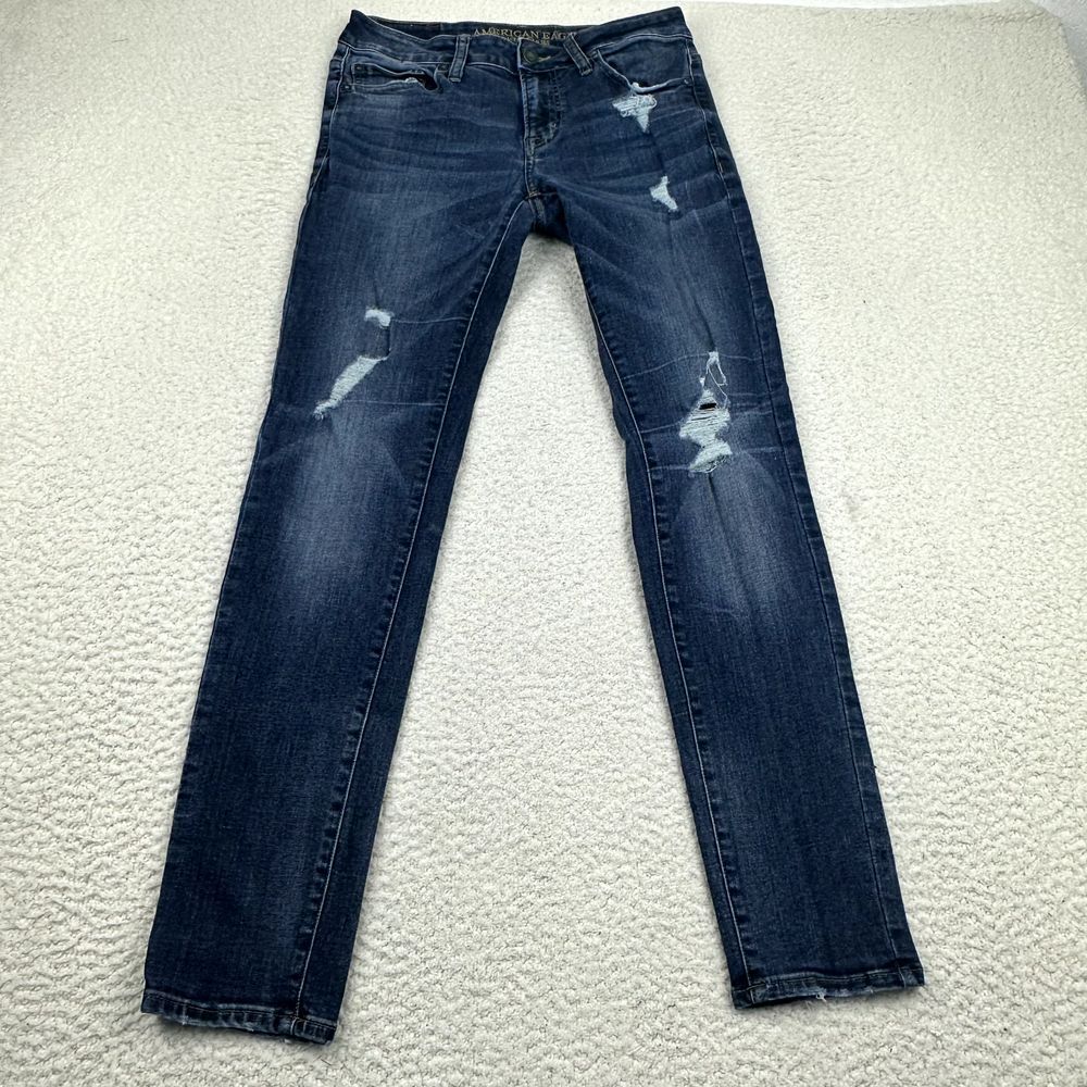 American Eagle Jeans Men's 29x31 Blue Denim Distressed Extreme Flex Slim Stretch